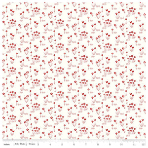 Red Hot Flower Garden Cream C11671.Priced per 25cm.