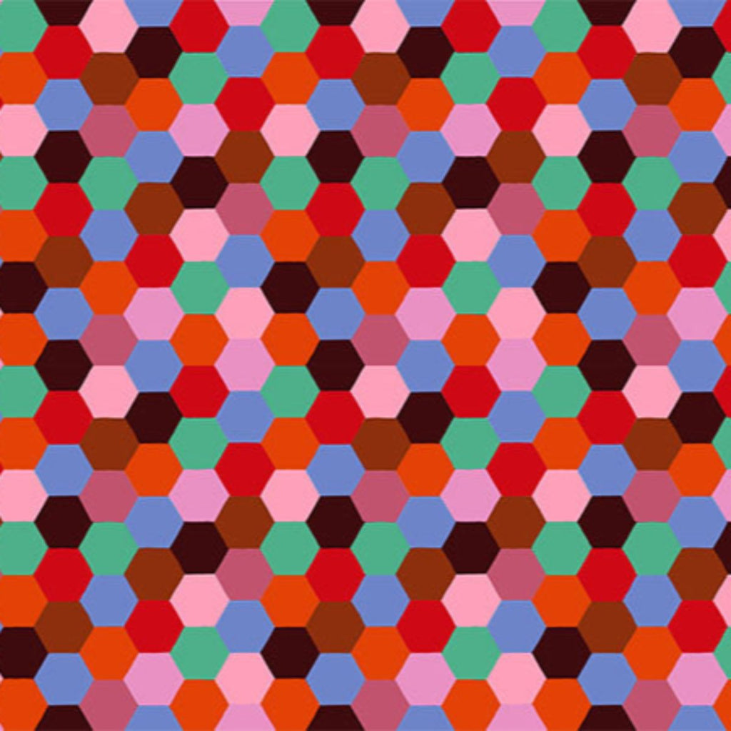 Piecework AMT111-36V Hexagons RUSTIC by Anna Maria Priced per 25 Cm.