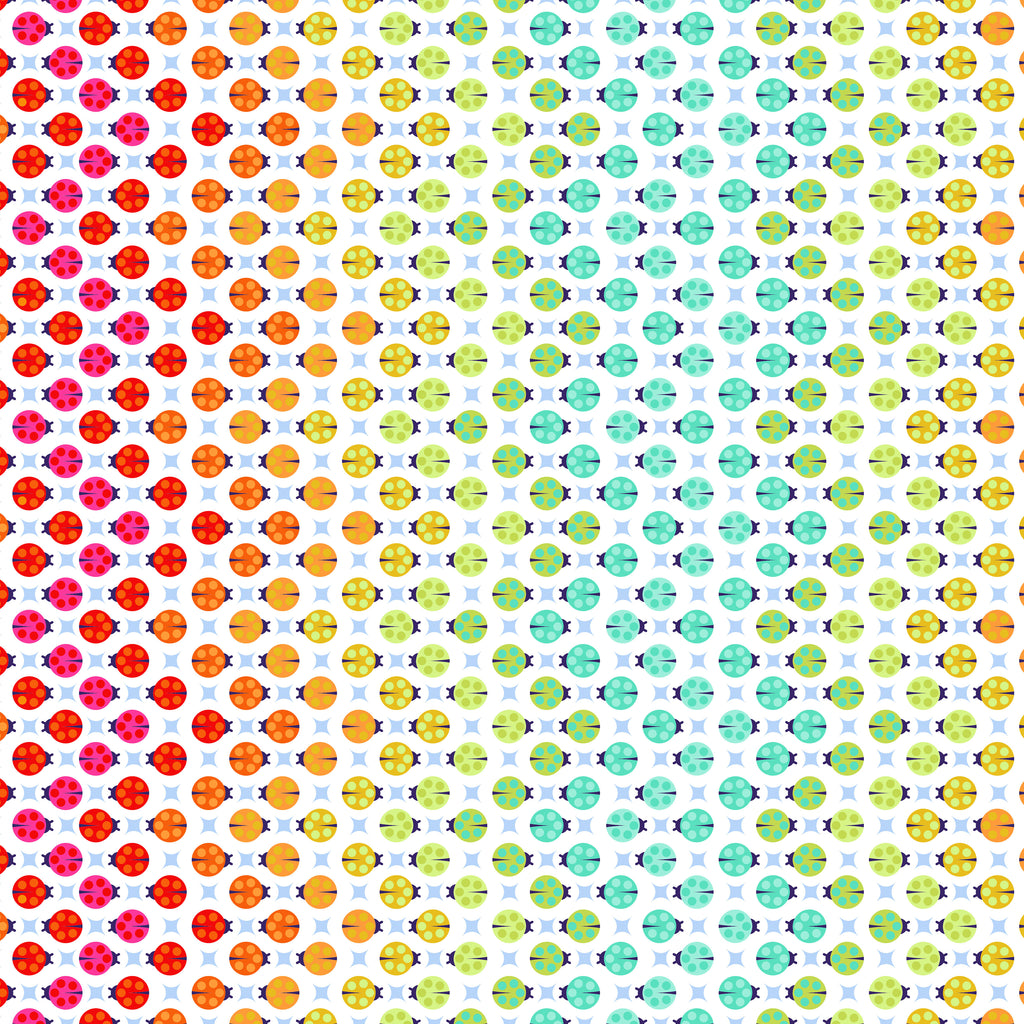 MINKY TRUE COLORS Painted Ladies (Ladybugs) MKTP006.GLOW.Priced per 50cm