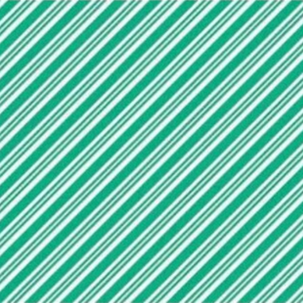 A piece of fabric featuring a candy stripe pattern in green and white colors.