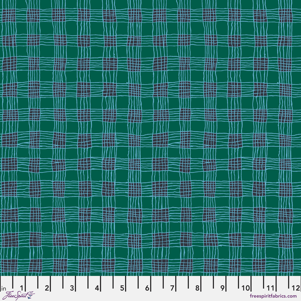 KFC Gingham AQUA PWBM089 Feb 2025 Priced per 25cm