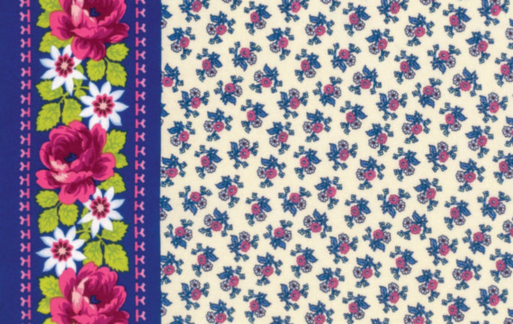 Two floral patterns side by side on a white background