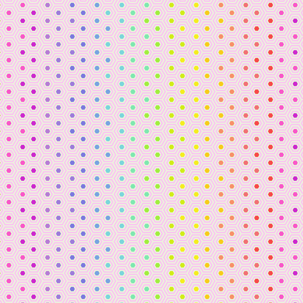 True Colors Hexy Rainbow - SHELL PWTP151 by Tula Pink.Priced per 25cm