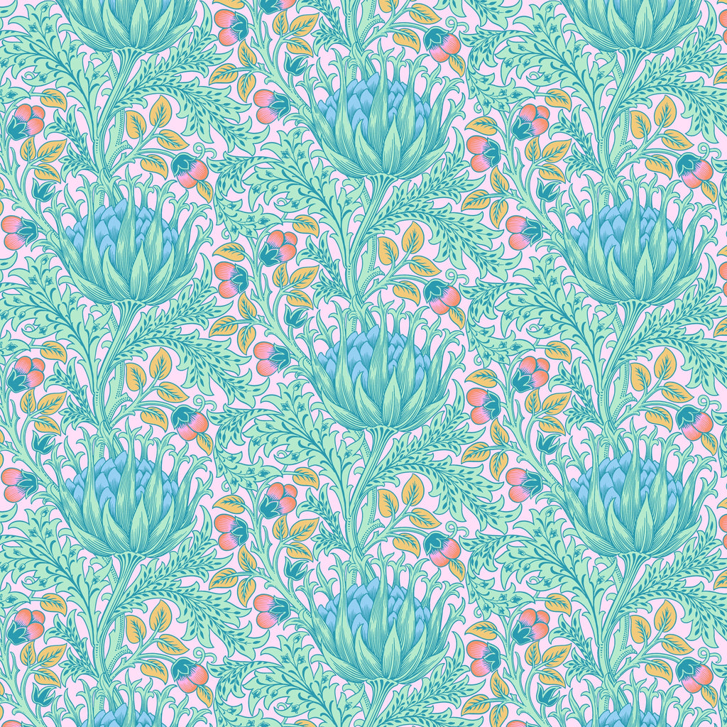 *+Pre Order Kaffe & Morris & Co Artichoke LAVENDER QBKW001 WIDEBACK  Priced per 50 cm - due TBA