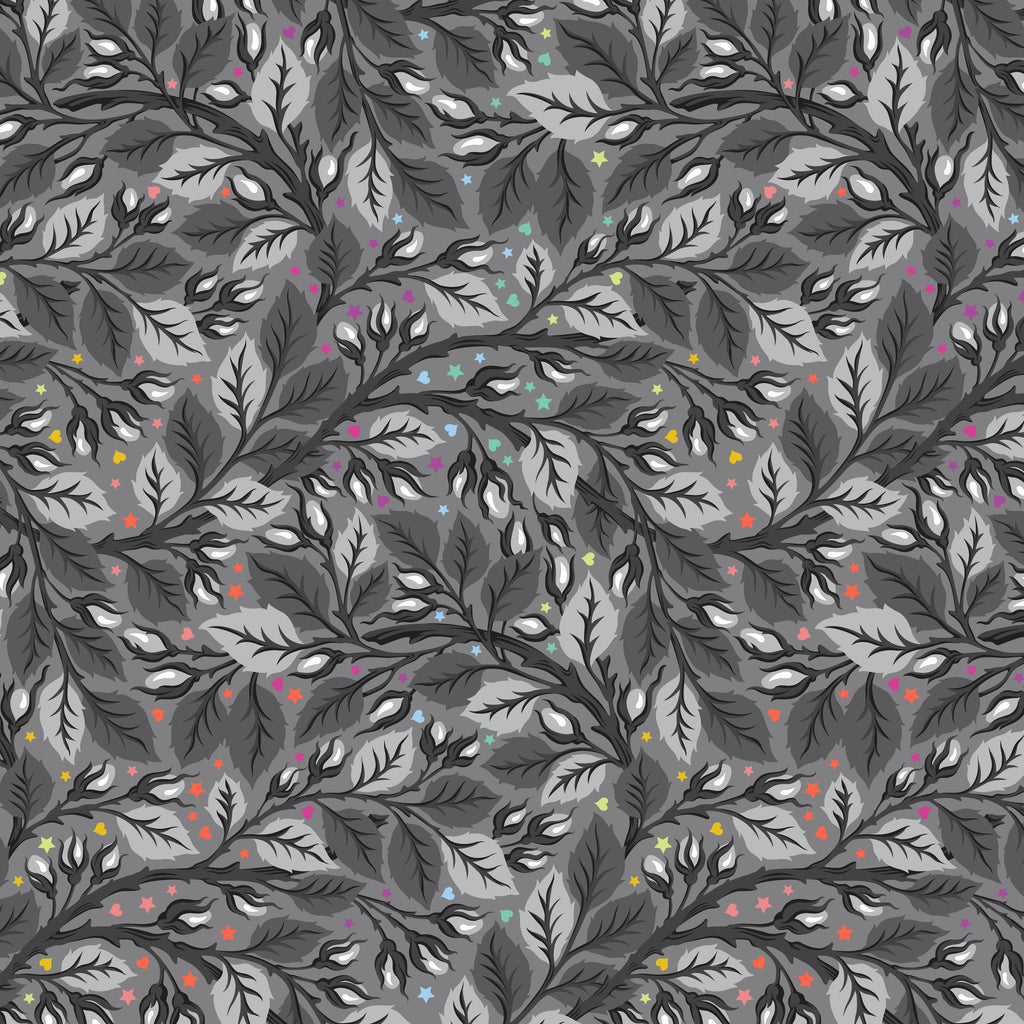 **Pre Order Tula Pink GRAYWORK QBTP019.SHADOW Best Buds 108" WIDEBACK Priced per 50 cm due Nov/Dec