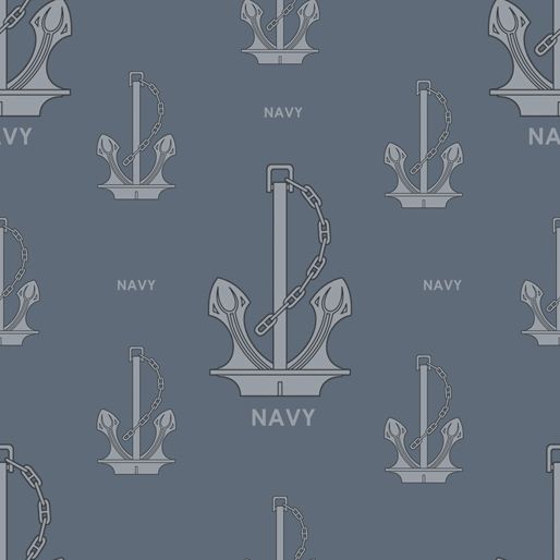 Navy Australia Anchor Grey.Priced per 25cm.