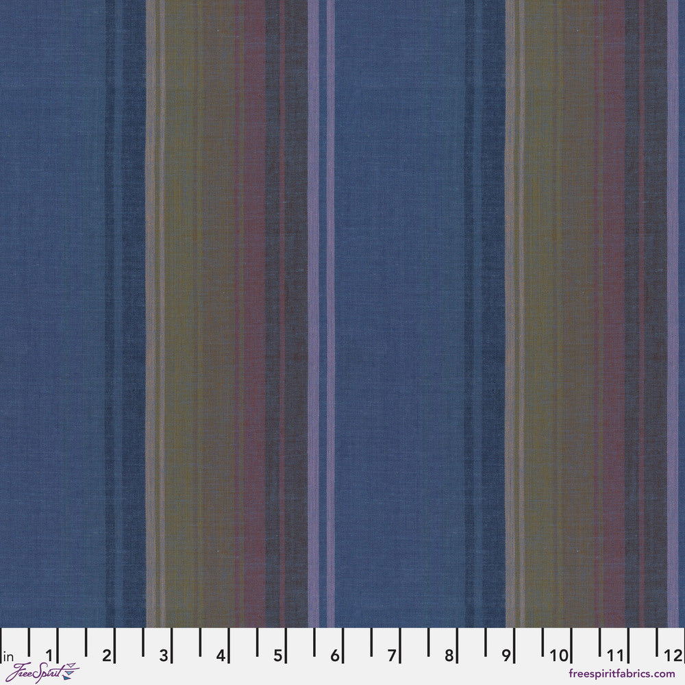 Kaffe Fassett WOVEN STRIPES WSGP004.DENIM Exotic Stripe.Priced per 25cm