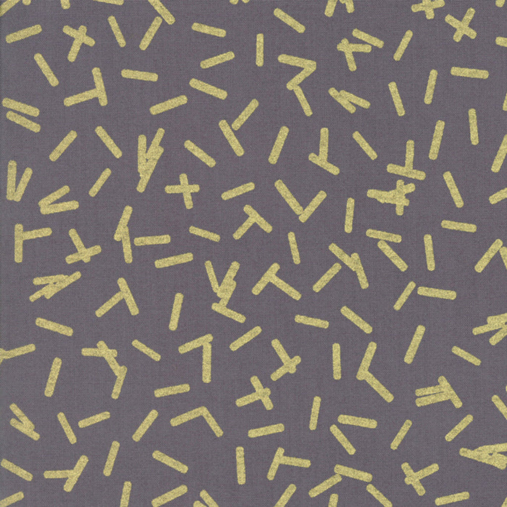 Pattern of yellow geometric shapes on a gray background
