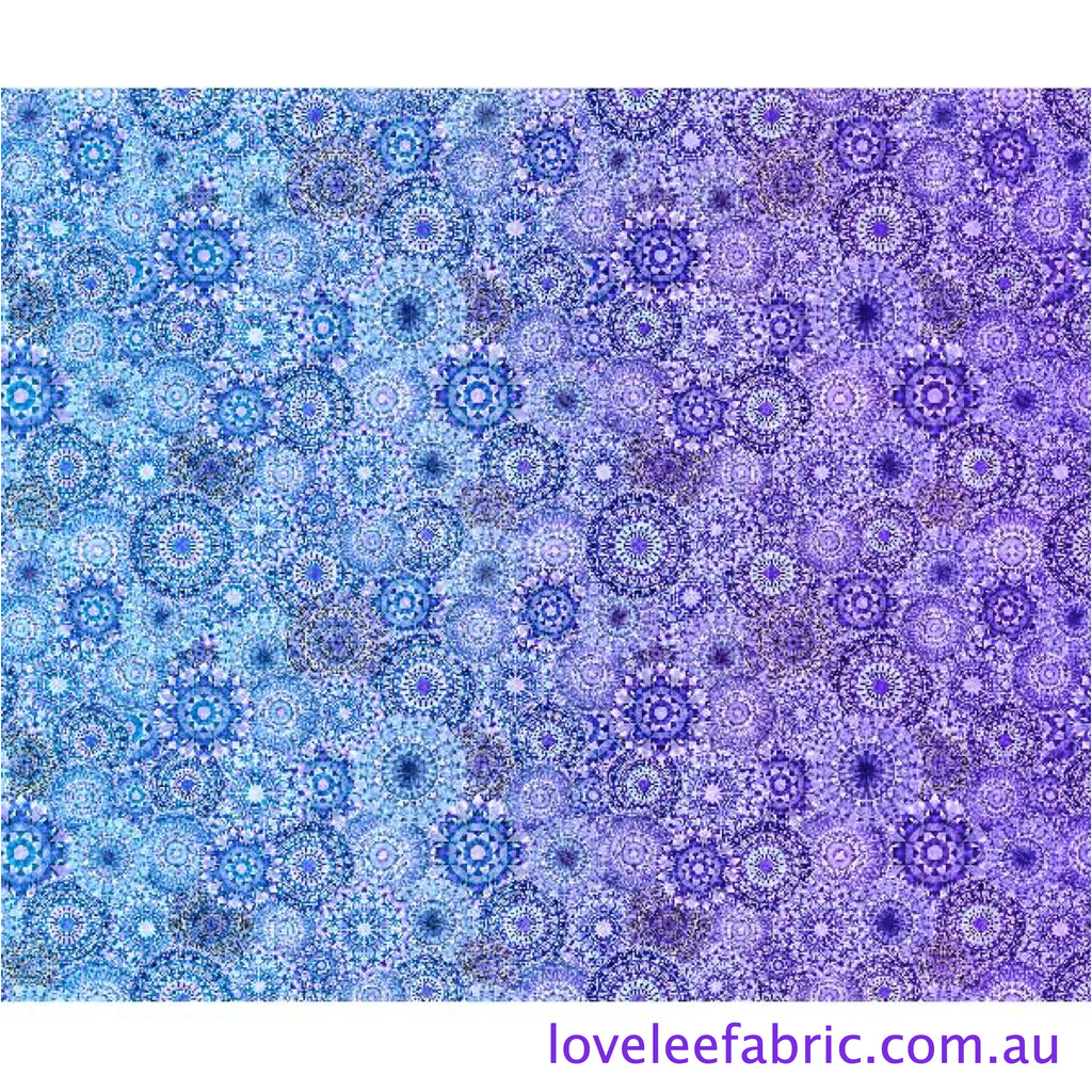 Jewelscape KALEIDOSCOPE MEDALLION OMBRE BLUE 28979 BL.Priced per 25cm.