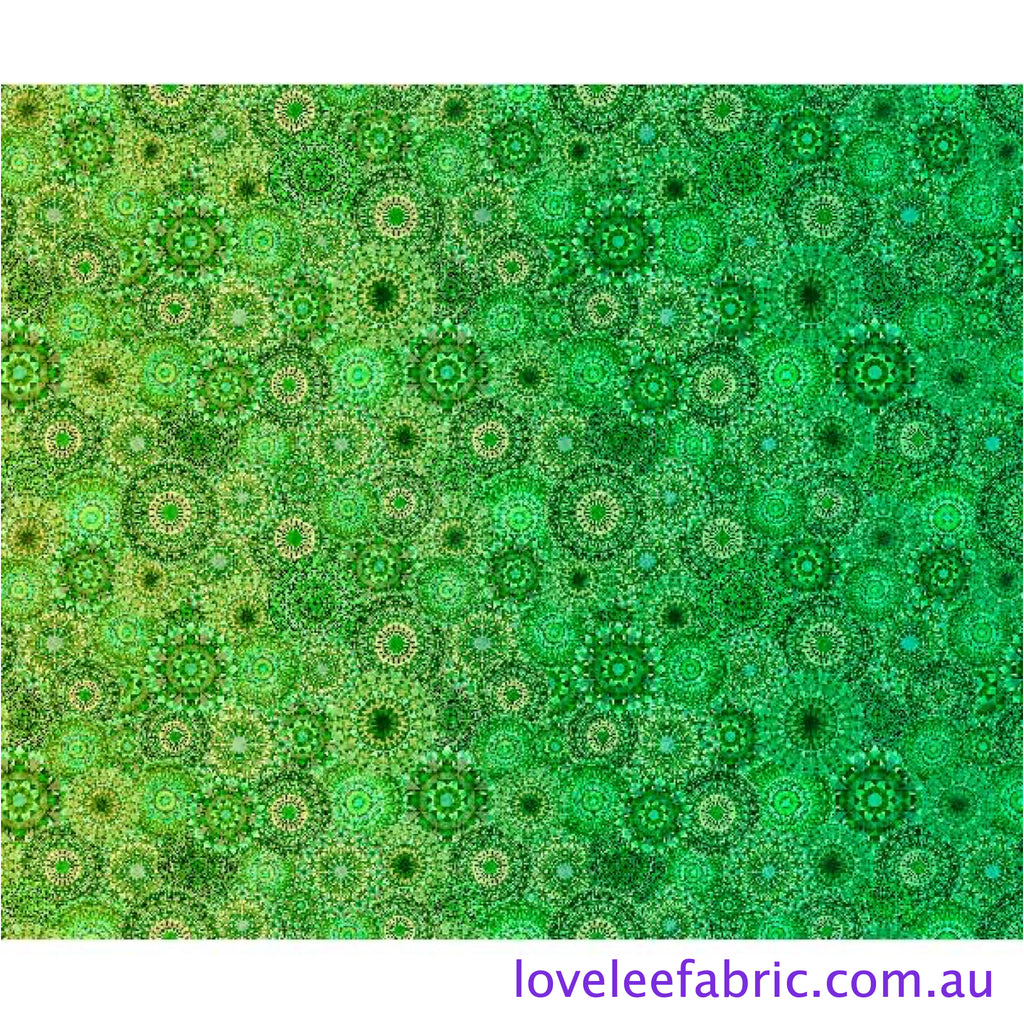 Jewelscape KALEIDOSCOPE MEDALLION OMBRE GREEN 28979 G.Priced per 25cm.