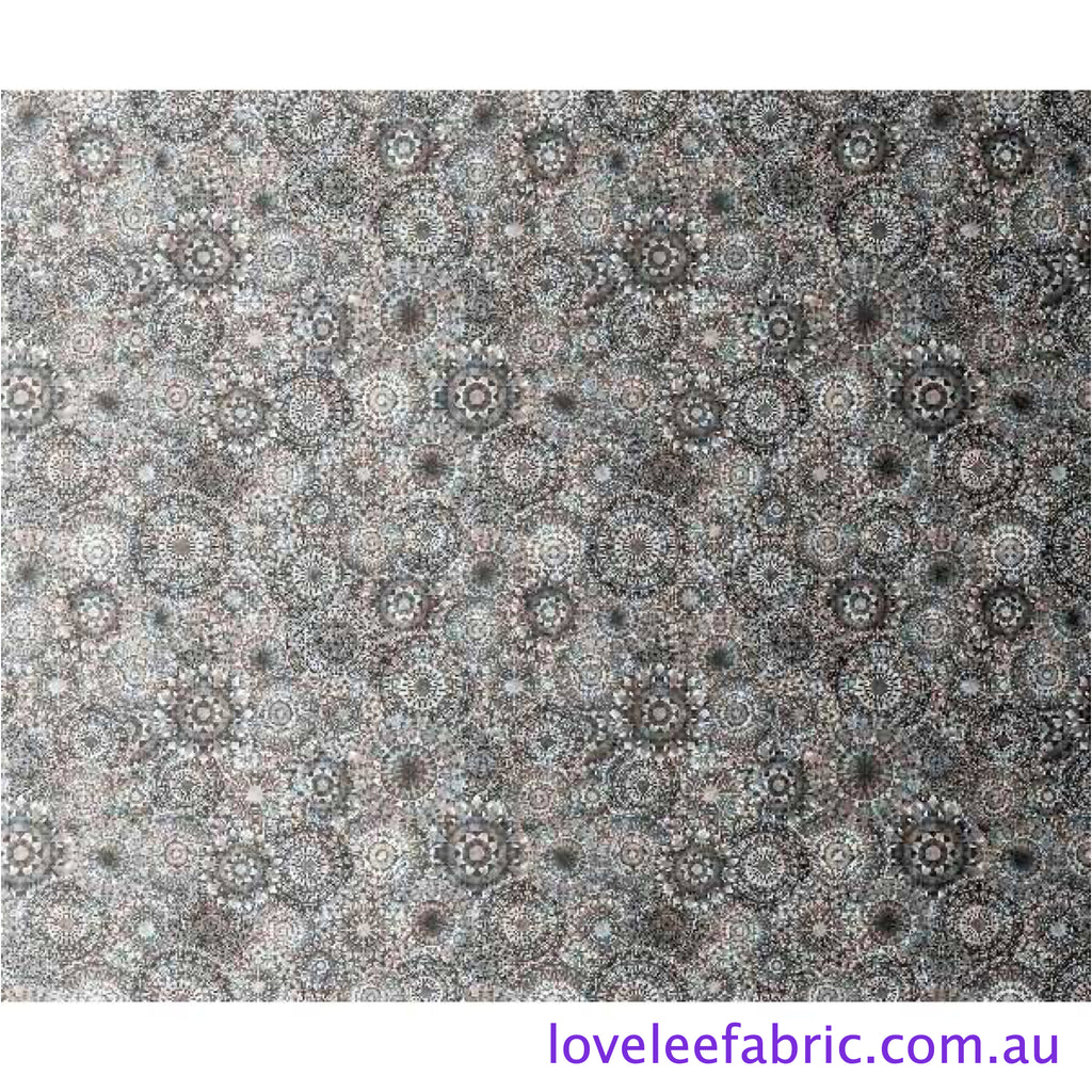 Jewelscape KALEIDOSCOPE MEDALLION GREY BLACK 28979 K.Priced per 25cm.