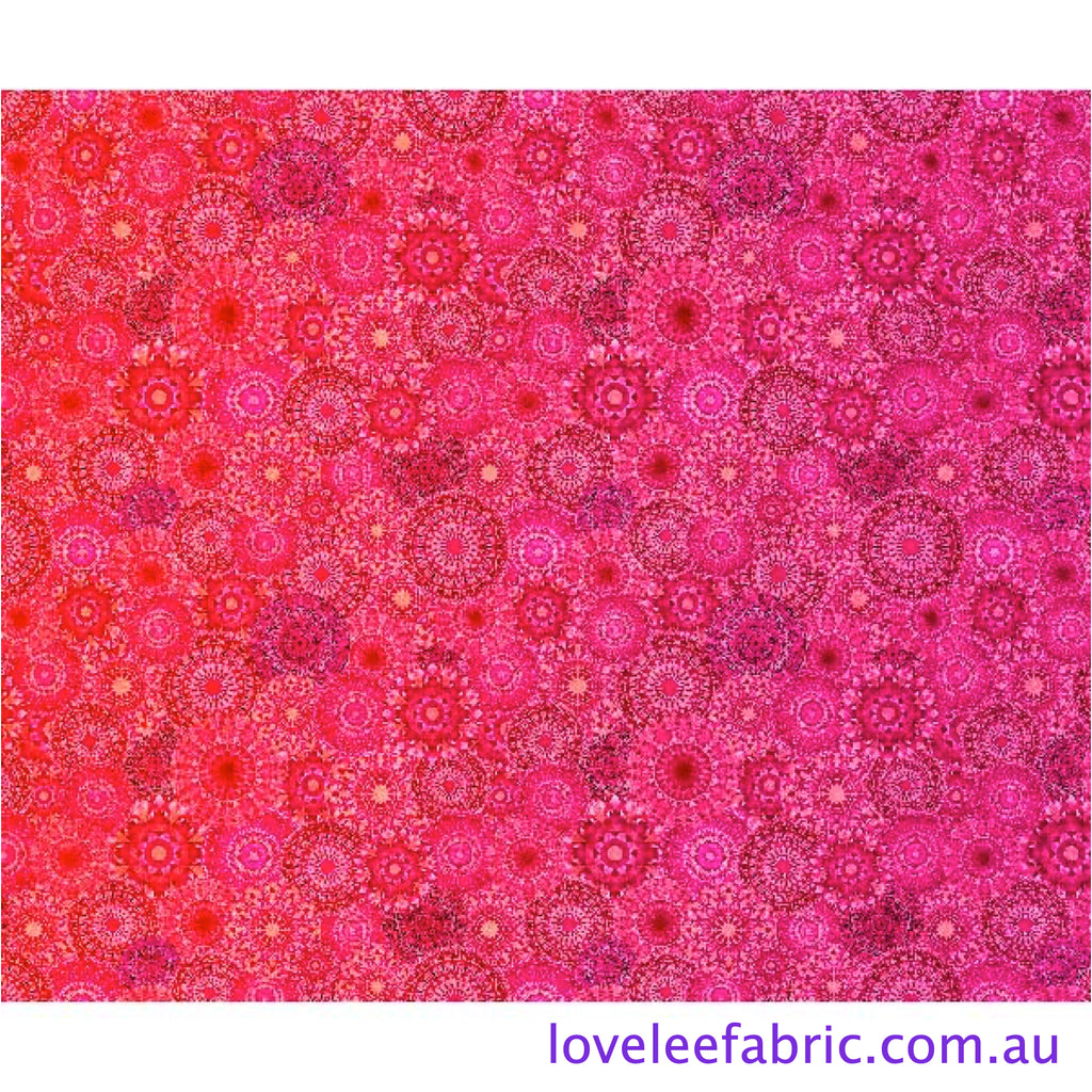 *REMNANT Jewelscape KALEIDOSCOPE MEDALLION PINK 28979 P - 1.6 METRES