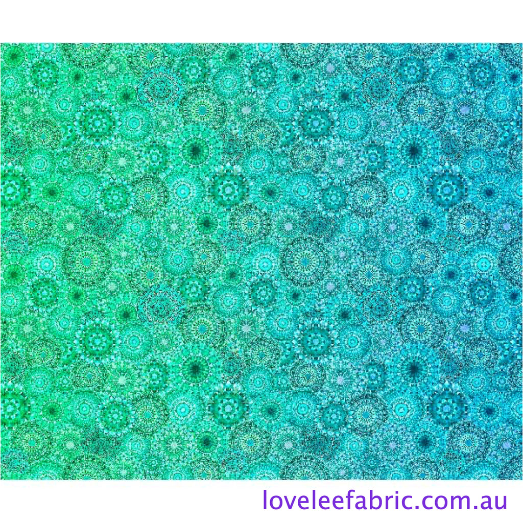 Jewelscape KALEIDOSCOPE MEDALLION AQUA 28979 Q.Priced per 25cm.