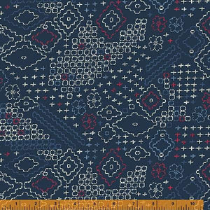 Indigo Stitches Sashiko Sampler 53290-2.Priced per 25cm