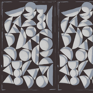 Vestige by Bookhou - Shapes CHARCOAL.Priced per 25cm.
