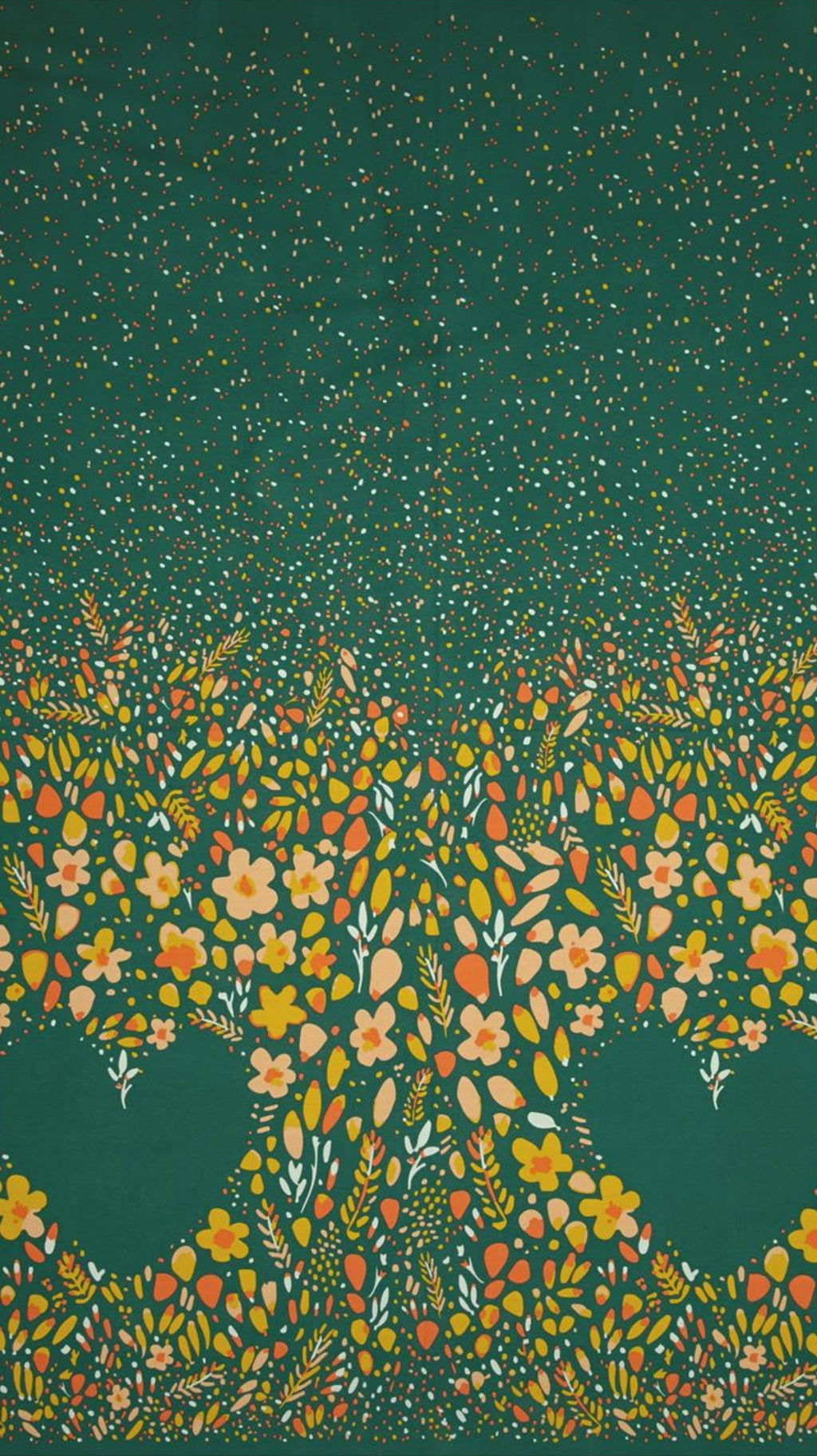 Floral pattern on a green background