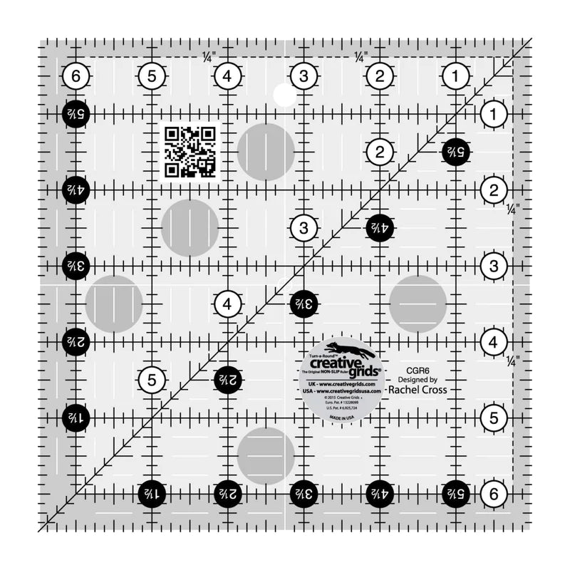 Creative Grids SQUARE 6.5" X 6.5" Ruler CG R6