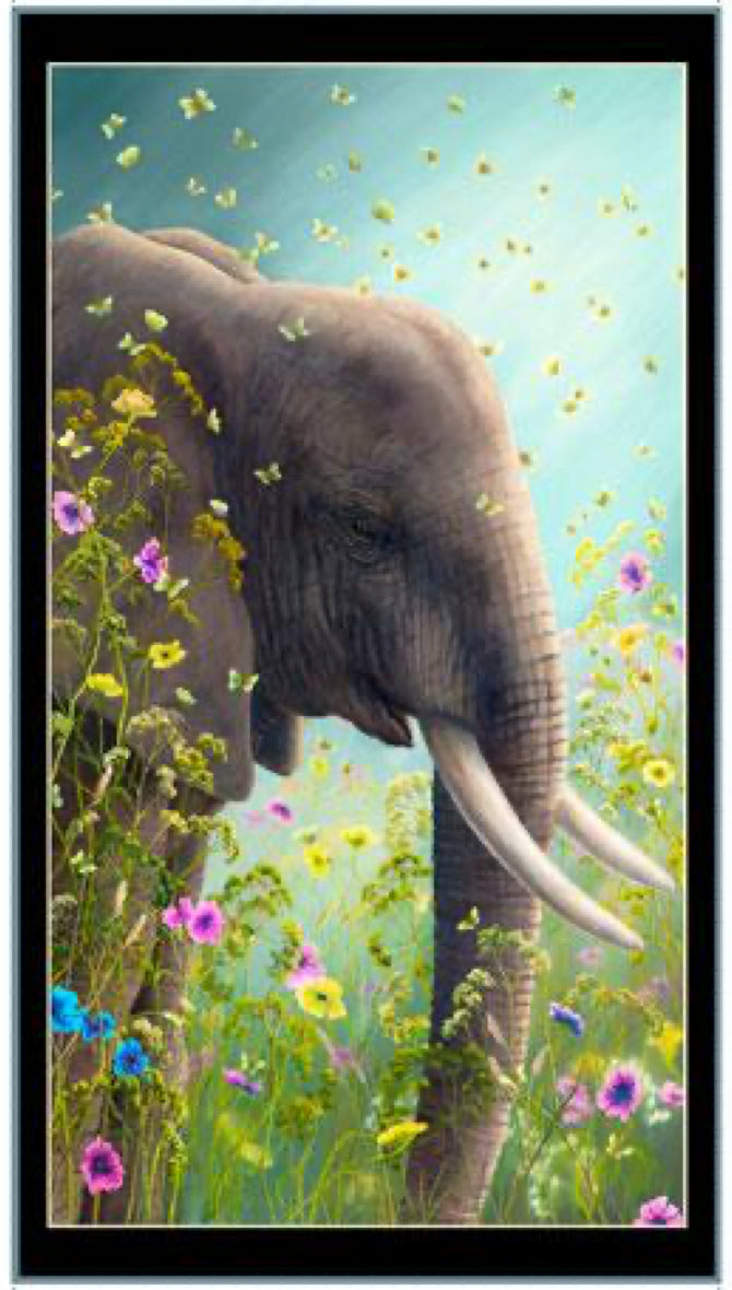 ARTWORKS XII ELEPHANT PANEL 24" 27198 -X Color : MULTI