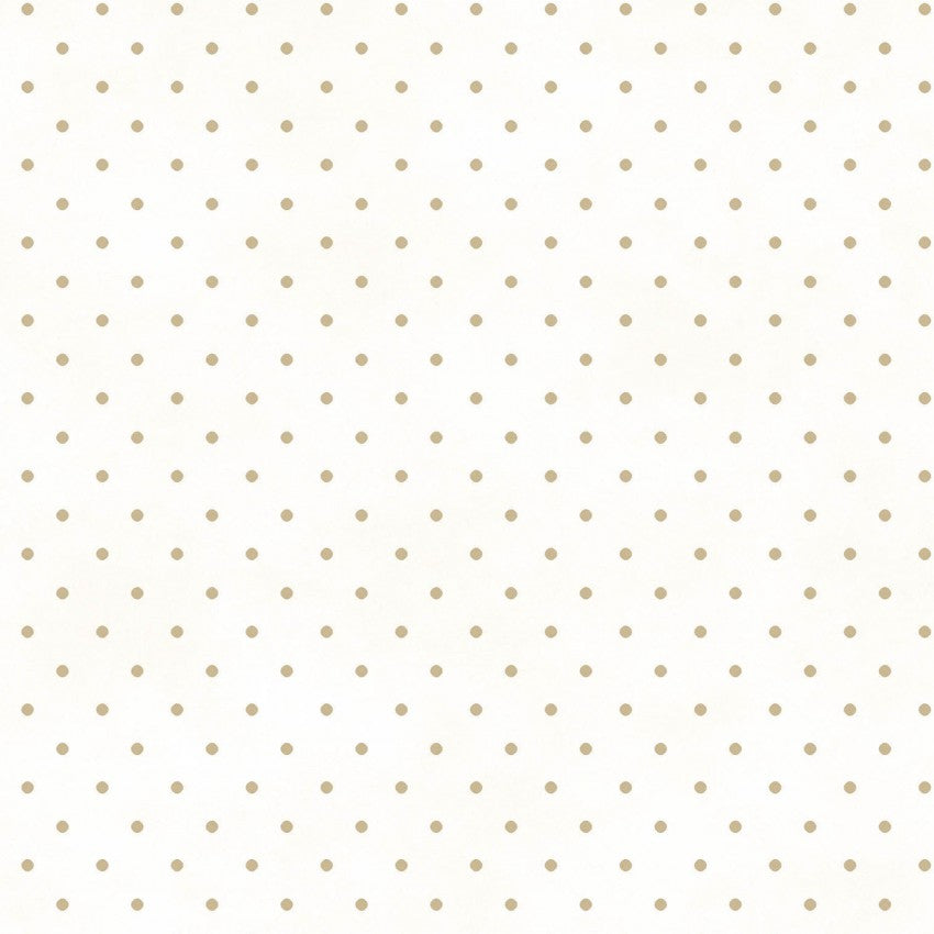 MayWood Studio Beautiful Basics 609WT Dots WHITE/TAN.Priced per 25 Cm.