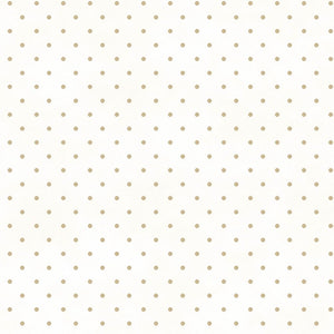 MayWood Studio Beautiful Basics 609WT Dots WHITE/TAN.Priced per 25 Cm.