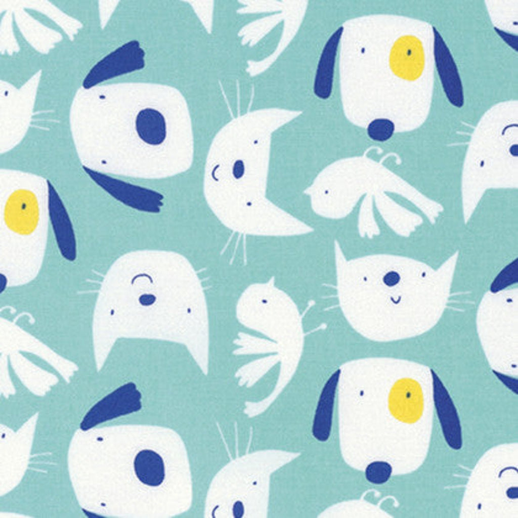 Cat, dog, bird fabric