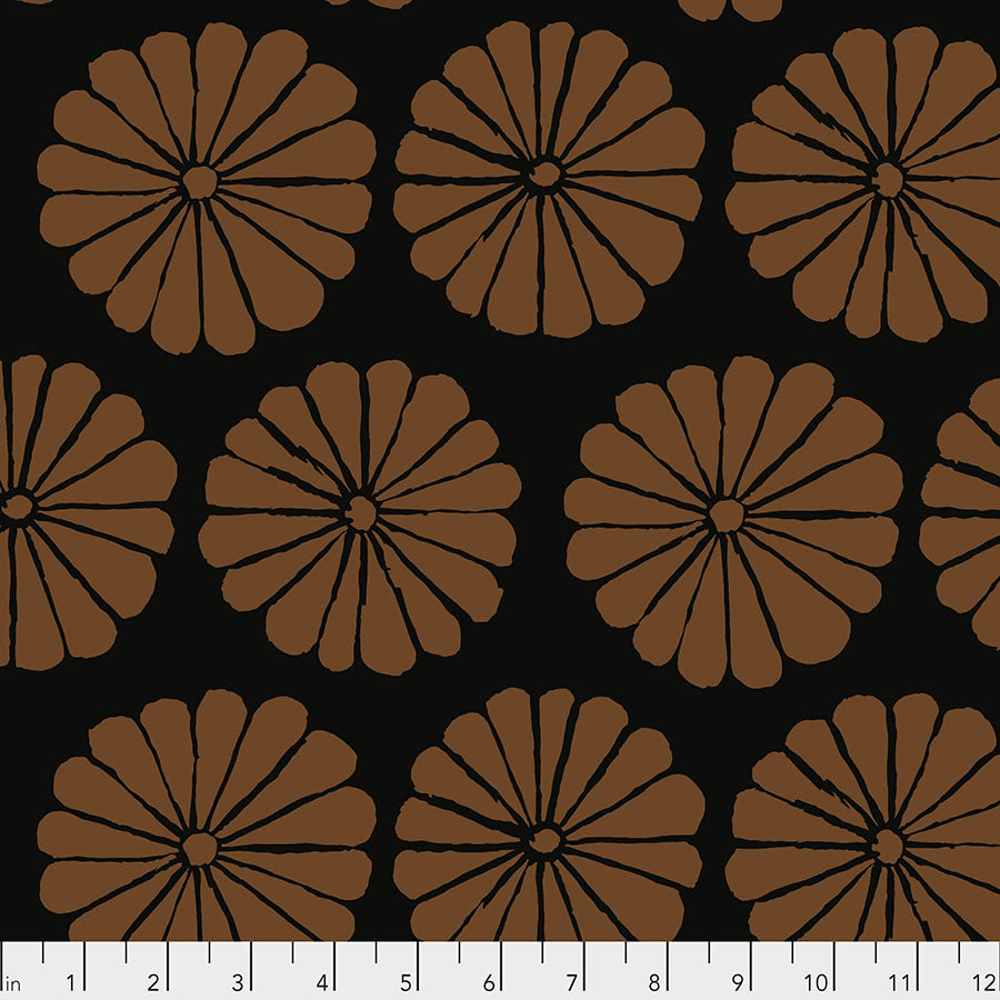 *REMNANT KFC Damask Flower Brown PWGP183 *LAST CHANCE* 1.3 METRES