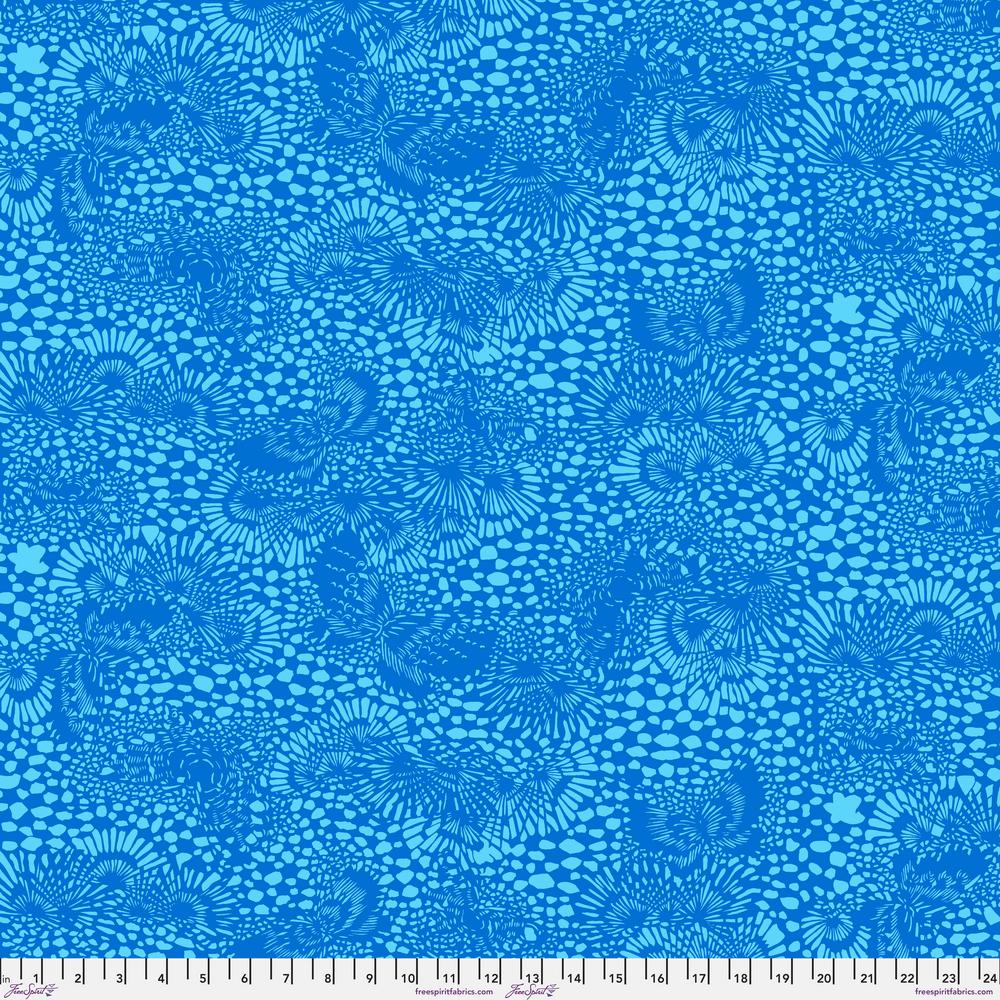 TEMPLE GARDEN Katagami - PWSL125.BLUE by Philip Jacobs.Priced per 25cm