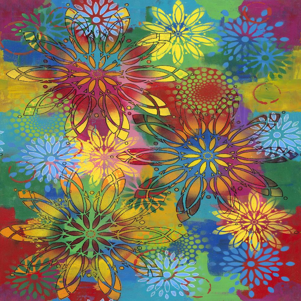 HAPPY BLOOMS by Sue Penn PWSP054.MULTI PINWHEELS.Priced per 25cm