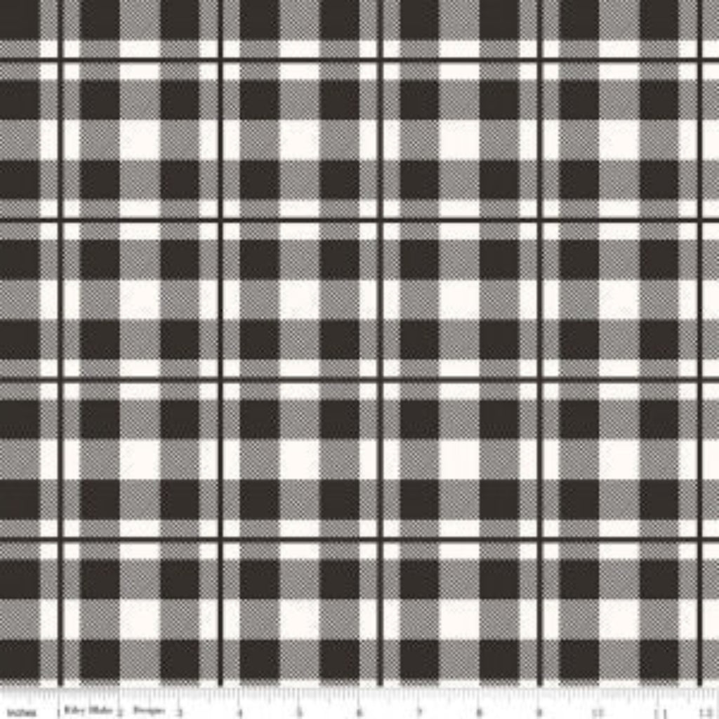 A checkered pattern fabric in black and white, typically used for sewing and crafts.