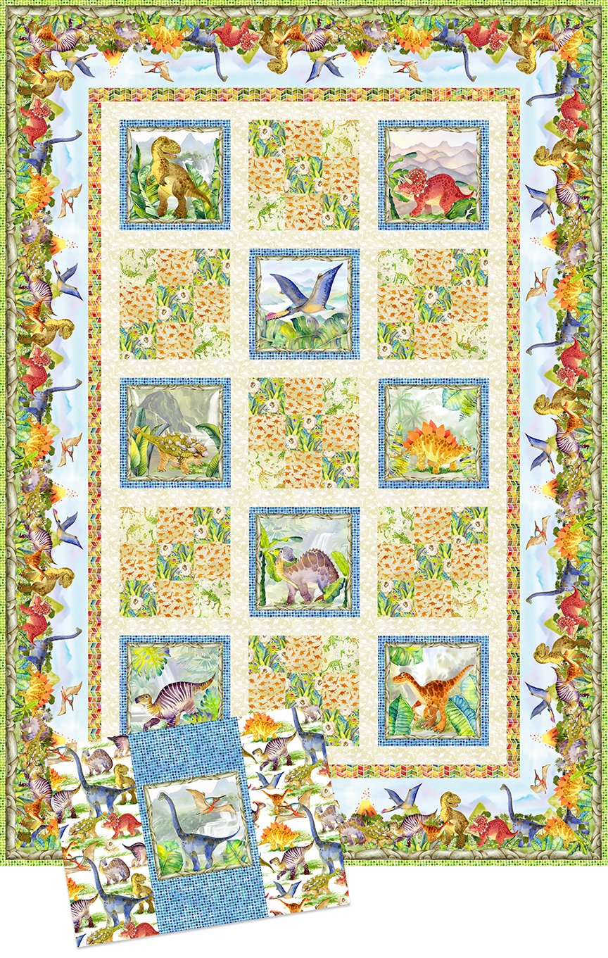 *+Dinosaur Friends Quilt Kits by Jason Yenter