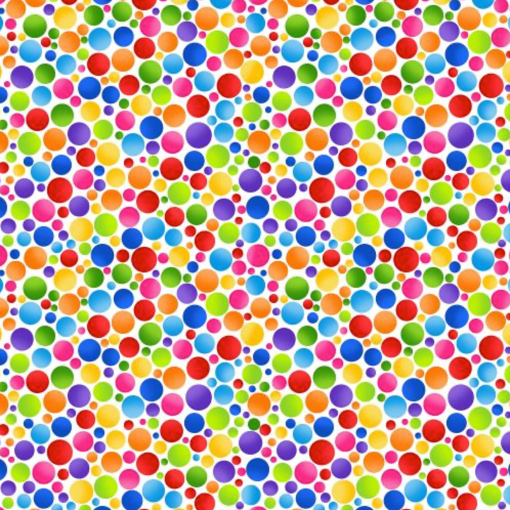 Northcott Color Play 24911 10 White/Multi Large & Small Dot.Priced per 25cm.