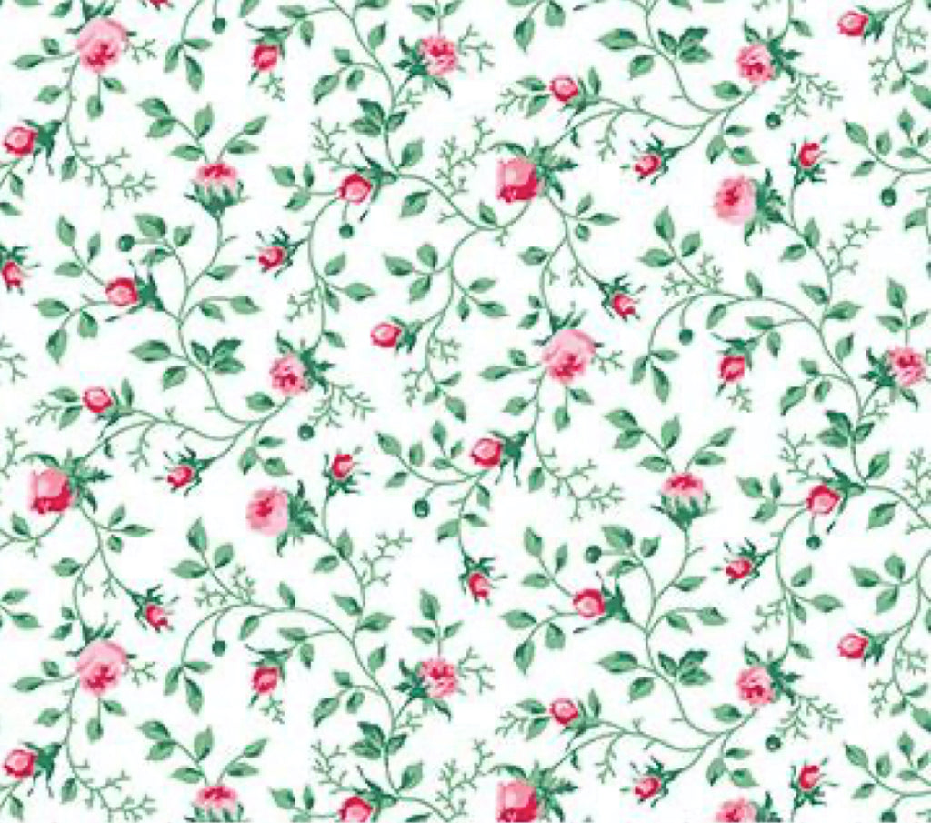 Julia's Garden By Deborah Edwards Tiny White Floral 21614-10.Priced per 25cm.