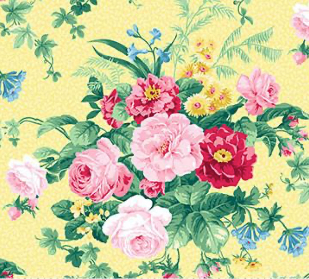 Julia's Garden By Deborah Edwards Large Floral Yellow 21607-51.Priced per 25cm.