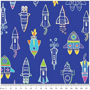 LIFT OFF Rocket Lift Off Blue Glow in the Dark Ink.Priced per 25cm.