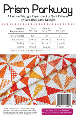 Prism Parkway Quilt Pattern: Paper Pattern