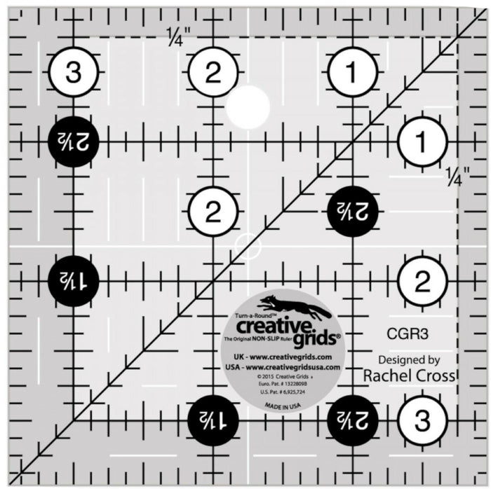 Creative Grids SQUARE 3.5" X 3.5" Ruler CG R3