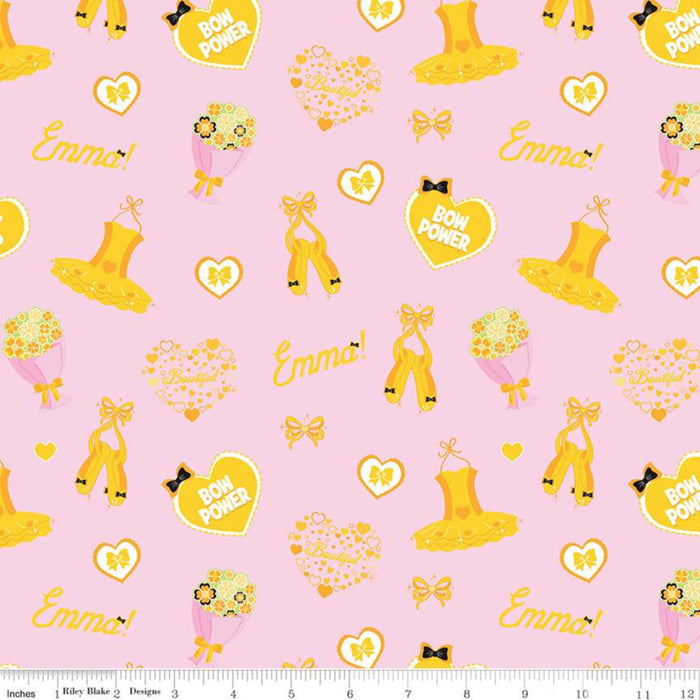 *REMNANT* Emma Icons Pink.Priced per 25cm - The Wiggles - 1.25 METRES