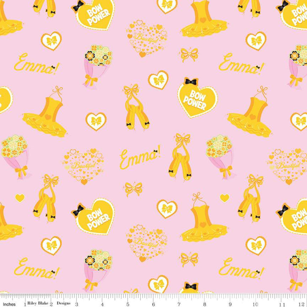 *REMNANT* Emma Icons Pink.Priced per 25cm - The Wiggles - 1.25 METRES