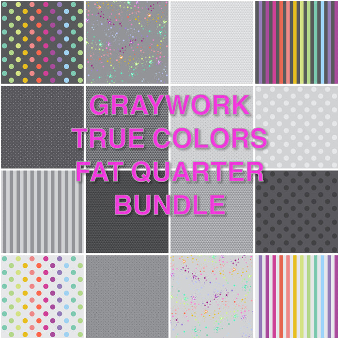 **Pre Order GRAYWORK TRUE COLORS Fat Quarter Bundle (16 Fabrics) due to arrive Oct/Nov 2025