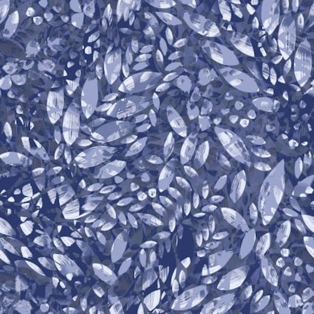 *MAYWOOD Beautiful Dappled Blue/White Leaves WIDEBACK 108" / 270 cms. Priced per 50 Cm.