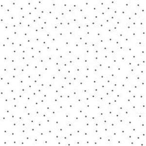 A close-up view of a fabric with a dotted pattern, predominantly in black and white colors.