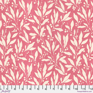 *Pre Order COTTAGE GARDEN  Leaf and Berry PINK PWSL132 by Philip Jacobs SNOW LEOPARD) Priced per 25cm - due May/June 2024