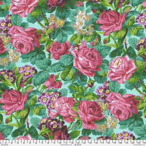 *Pre Order COTTAGE GARDEN  Rose & Primulas AQUA PWSL137 by Philip Jacobs SNOW LEOPARD) Priced per 25cm - due May/June 2024