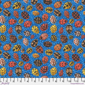 *Pre Order COTTAGE GARDEN  Ladybirds BLUE PWSL141 by Philip Jacobs SNOW LEOPARD) Priced per 25cm - due May/June 2024