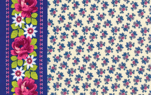 Two floral patterns side by side on a white background