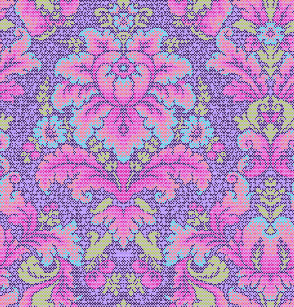 Parisville (Deja Vu) by Tula Pink - Damask Dot VIOLET PWTP189.Priced per 25cm
