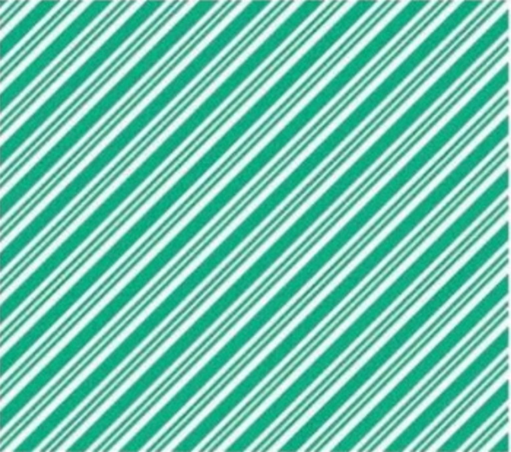 A piece of fabric featuring a candy stripe pattern in green and white colors.