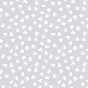 Kitty the Cat Paw Prints by Susy Bee SB20393-150 Light Grey.Priced per 25cm