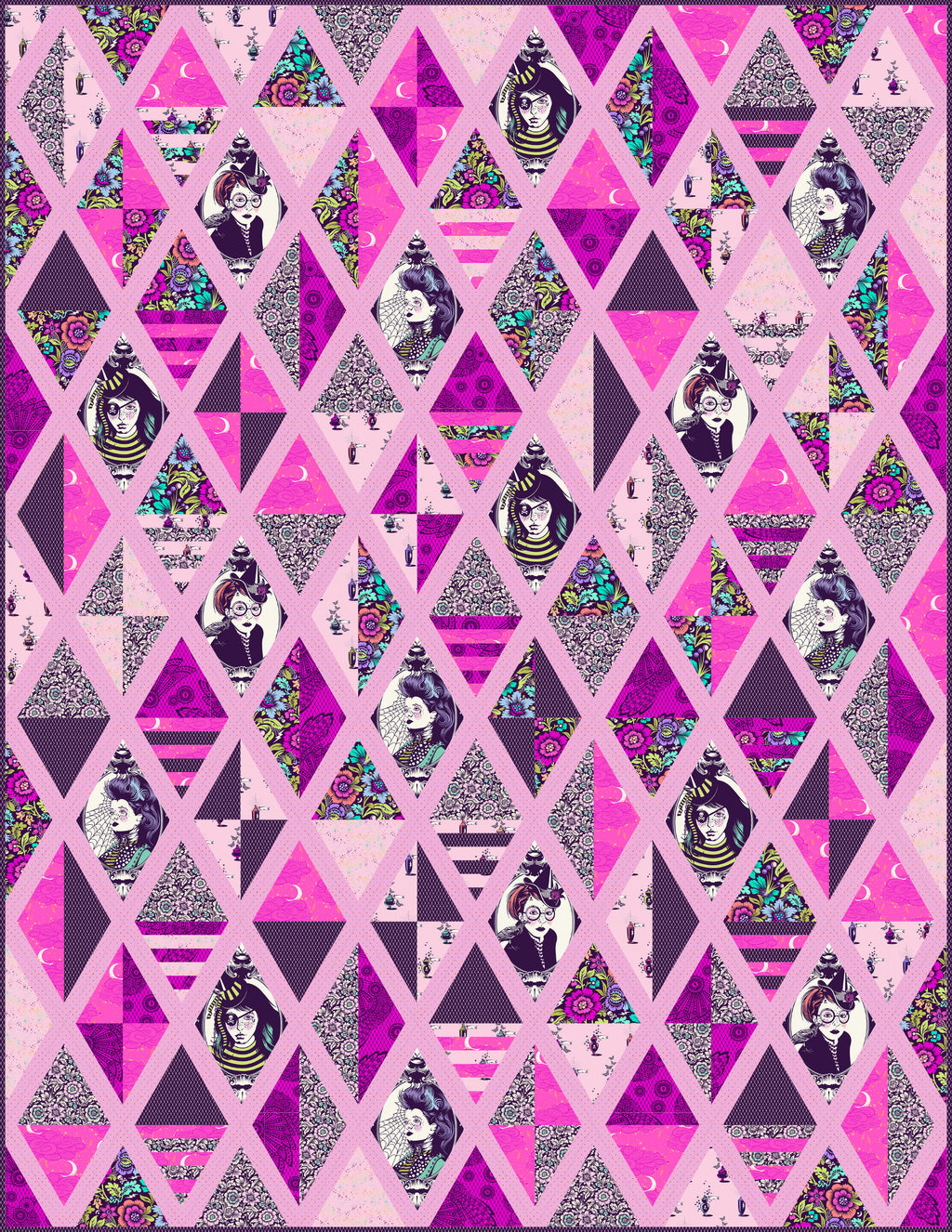 Nightshade (Déjà Vu) designed by Tula Pink Set Sail Quilt fabric pack.
