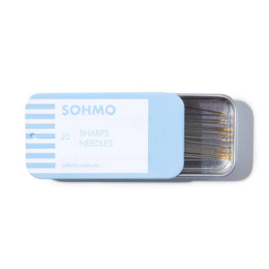 Sohma sharps needles container with blue lid on a white background